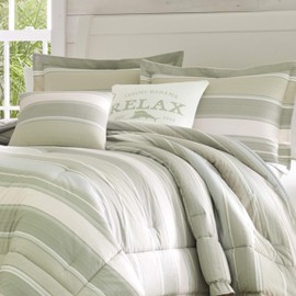 Tommy Bahama | Serenity Bedding Collection Quality Ultra Soft Breathable Cotton Comforter, All Season Premium 5 Piece Set, Designed for Home Hotel Décor, King, Green