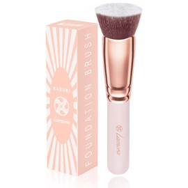 Foundation Brush Flat Top Kabuki - Perfect For Blending Liquid Makeup, Cream or Flawless Powder Cosmetics - Buffing, Stippling, Concealer - Premium Quality Synthetic Dense Bristles