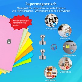 MOXYOY 12pcs Fridge Magnets, 12 X 16mm Strong Whiteboard Magnets Push Pins Neodymium for Refrigerator, Magnetic Notice Board, Crafts, DIY, Office