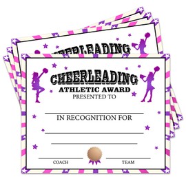 Certificates of Achievement 25 Cheerleading Award Certificates Sports Achievement Award Certificates Encouraging Gift for Students Cheering Squad Teams 8 x10 Inch Cheerleading Party Celebrate Supplies