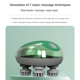 ROUYIL Electric Cordless Scalp Massager, 4 Massage Heads 96 Massage nodes, Handheld Portable Head Scratching Massager, Promote Hair Growth, deep Cleaning and Relieve Scalp Pressure (Orange)