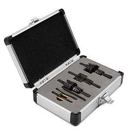 REETAI-FOUR 3Pcs TCT Hole Saw Kit,Tungsten Carbide Tipped Hole Saw Set,Hole Cutter Heavy Duty for Stainless Steel with Storage Case. (7/8"-1-3/8")