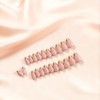 Uñas francesas prensadas cortas almendra, uñas francesas doradas cromadas con