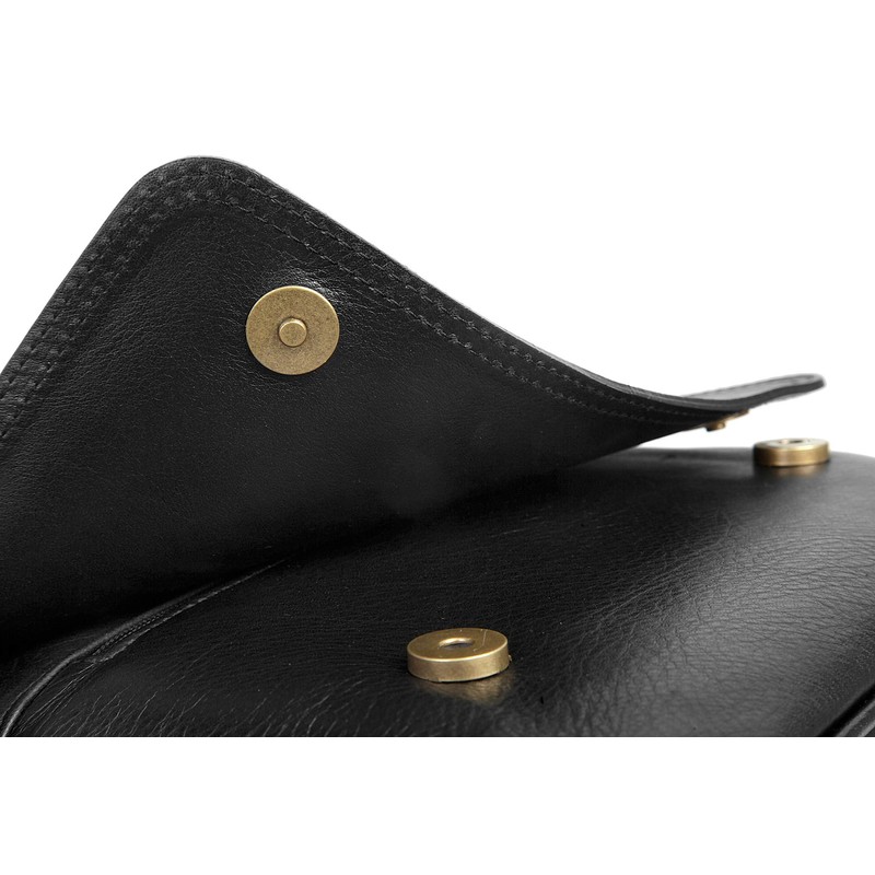 Cluty Women's Shoulder Bag Black Genuine Leather 019283, black