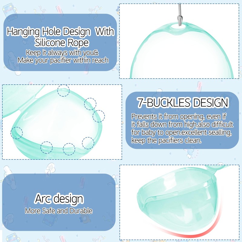 Nisxabebe Pacifier Case,3 Pack BPA Free Pacifiers Holder Case with