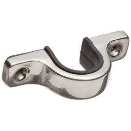 Sugatsune US 304 Stainless Steel Pull Handle with Black Synthetic Rubber Grip, Mirror Finish, Threaded Holes, Rectangular Grip, 4-1/64" Center To Center, 1-17/64" Projection (Pack of 1)