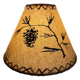 Rustic Pine Cone Scene Lamp Shade - 14"