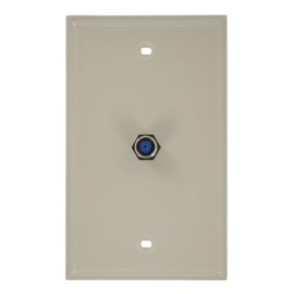 Leviton Standard Video Wall Jack, F Connector, 80781-T, Light Almond