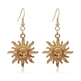 Fuvirou Boho Moon and Sun Dangle Drop Earring for Women Vintage Gothic Smiling Moon Sun Asymmetrical Earrings Statement Jewelry Gift (kc gold sun)