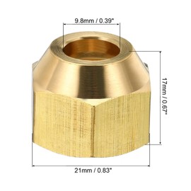 TA-VIGOR 1/2 SAE Thread Brass Flare Nut, 5PCS 45° Flared Tube Fitting Nut Hydraulic Pipe Fitting for Fuel, Oil, Gas, and air line