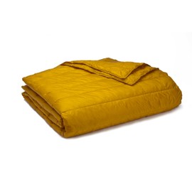 PUFF Down Alternative Indoor/Outdoor Water Resistant Blanket with Extra Strong Nylon Cover, Twin, Gold