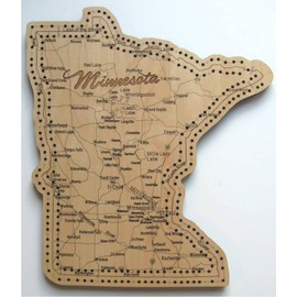 Minnesota State Shape Road Map Cribbage Board