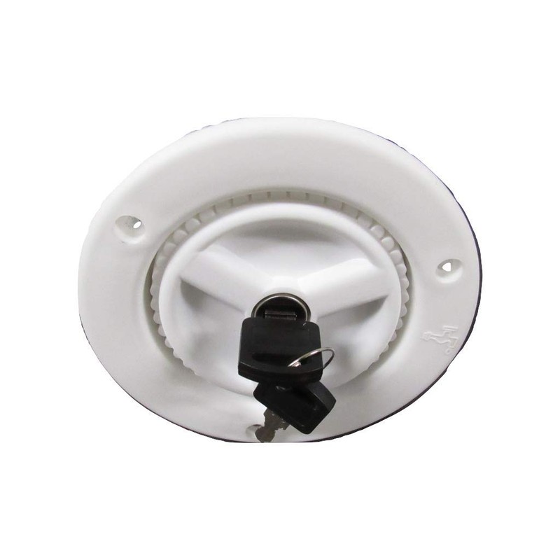 Water Inlet Filler Cap (Lockable Fresh Caravan Motorhome RV White)