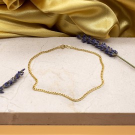 Carissima 9ct Gold Semi Hollow Curb Anklet 24cm/9.5"