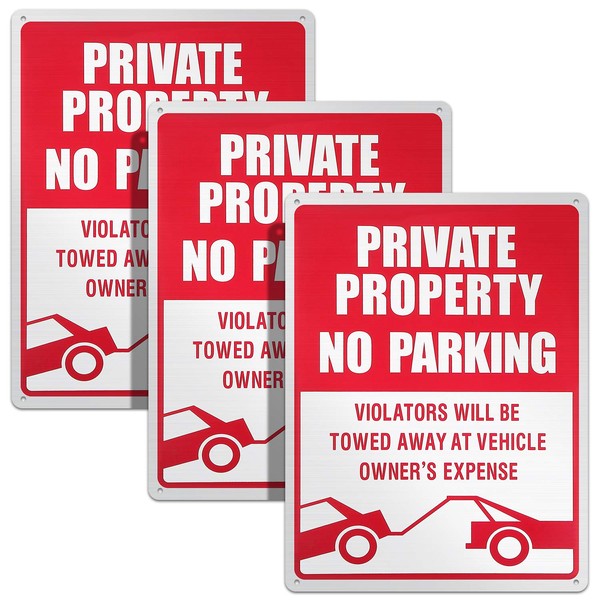 Outus 3 Pieces No Parking Sign, 14 x 10 Inches