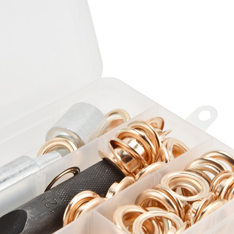 50Pcs Brass Grommet Eyelets Set Sewing Setting Kit with 3