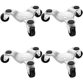 Timtin 4 Pcs Furniture Moving Dolly Set, 3 Wheel Steel Tri Dolly Heavy Duty Movers Mobile Rollers, Triangle Swivel Caster Easy Moving Tool for Home Furniture, Appliance, 6 Inch, 200 lbs Capacity