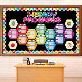 I-Ready Progress Bulletin Board Set Learning Data Tracking Bulletin Board Learning Lessons Management Cutouts Classroom Decors for Teachers Students Back to School Wall Door Decors Supplies (colorful)