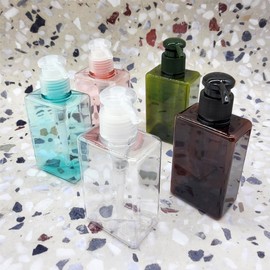 Multi-purpose Square Pump Dispenser Empty Bottle 150ml Pink 7ea