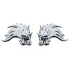 Pair Wolf Head Emblem 3D Metal Sport Badge Door Trunk