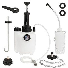 3L Manual Brake Bleeder Kit, Brake Bleeder Fluid Pump with 1L Brake Fluid Bleed Bottle for Most European Brake Mast Cylinder Reservoirs One Person Brake Bleed Vacuum Pump