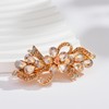 Soumimi Rhinestone Flower Hair Clips for Women Champagne Crystal Hairpins