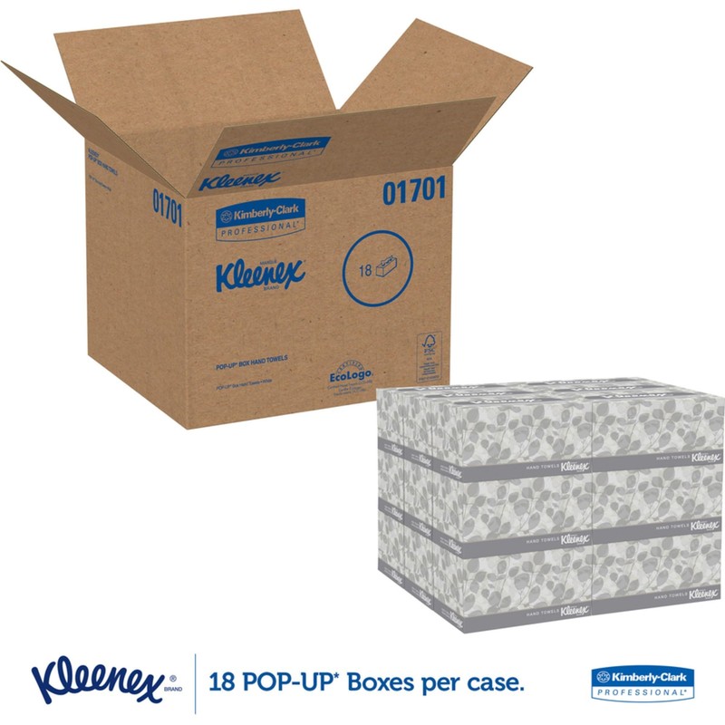 Kimberly-Clark KLEENEX Pop-Up Box Hand Towels, Paper, 9 x 10-1/2,