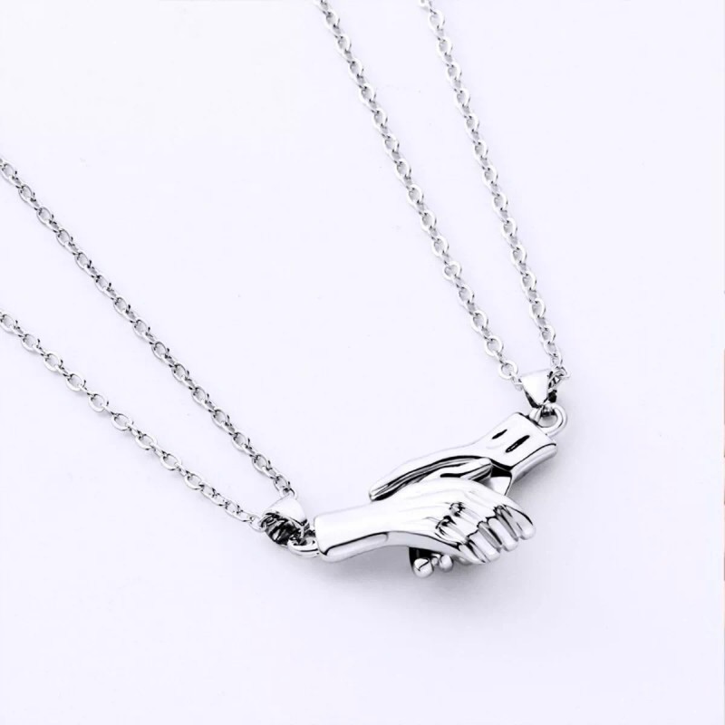 Veraly Collar De Pareja Con Colgante De Manos Magnéticas Aleación