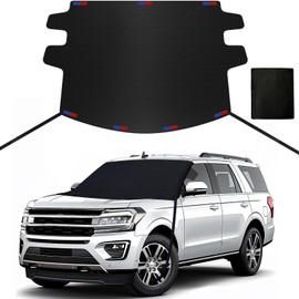 REEVAA Upgraded Car Windshield Cover for Ice & Snow, Magnetic Fit Weatherproof Frost Cover, 600D Oxford Fabric, Car Winter Accessories, Fit for Full-Size SUVs/Trucks, MPV - X-Large (70''x54'')