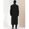 Lars Amadeus Men's Black Overcoat Notch Lapel Double Breasted Long