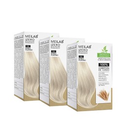 MEILAB Permanent Hair Colour without Ammonia - Pack of 3 - Light Blonde Hair Dye #10
