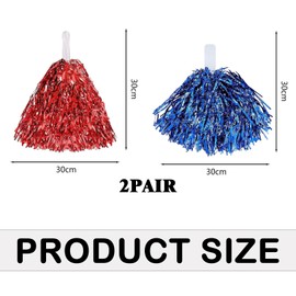 Pack of 4 Pompoms Cheerleading, Cheerleader Pompoms, Pompoms Cheerleader, Pom Poms Cheerleading, Pom Pom, Bright Metallic Cheers Ball, Metal Foil Poms for Sports Competition Carnival Parties