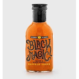 Blonde Beard's Black Magic Buffalo Sauce - (Medium / Hot) - Gourmet, Award Winning Sauce With Black Pepper, Cajun & Garlic - Made With Real Butter - Great On Chicken Wings - Gluten Free (12 fl oz)