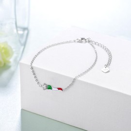 qielizhu Italian Horn Bracelet for Women 925 Sterling Silver Cornicello Italian Horn Bracelet Italian Jewelry Gifts for Women