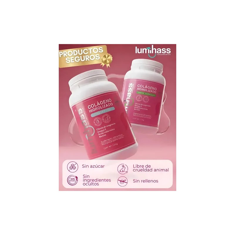 Pack Colágeno Hidrolizado Lumihass Sabor Arándano Fresa Détox Regalo Porciones