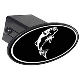GRAPHICS & MORE Fish Fishing Jumping Bass Oval Tow Trailer Hitch Cover Plug Insert 2"