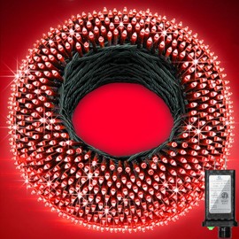 750 LED 240FT Christmas String Lights Outdoor, 12 Pro Modes and Timer Memory & Brightness, Plug in Waterproof Dark Green Wire Twinkle Light for for Xmas Yard Tree Wedding Party Decor (Red)