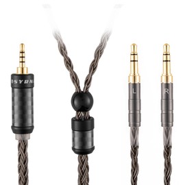 SYRNARN 2.5mm Balanced Headphone Cable Compatible with Hifiman Sundara, Susvara, Ananda, Arya, HE400SE, HE4XX, Edition XS, HE-400i - 2M/6.5ft Replacement Audio Upgrade Cable (Dual 3.5mm Version)