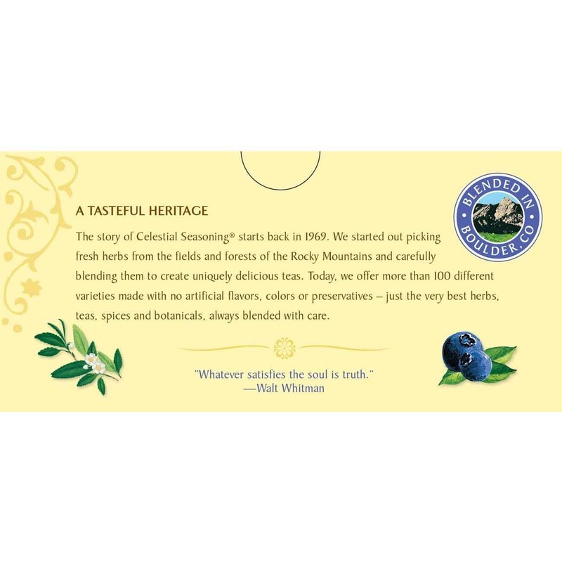 Celestial Seasonings Herbal Tea, True Blueberry, 20 Count (Pack of