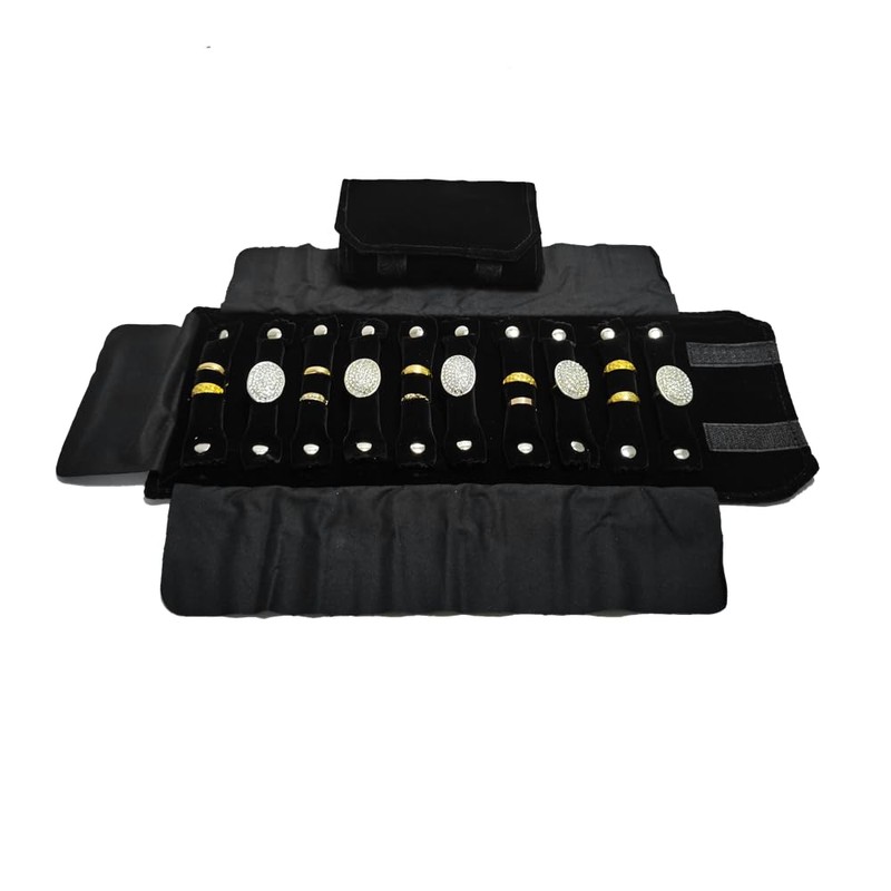 SCIKHEFT Portable Ring Travel Bag Jewelry Travel Roll Bag Small
