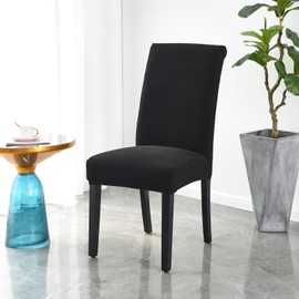 Extra Large and Soft Black Chair Covers,for Banquet Chair Covers,Detachable Chair Protective Cover (Black,2)