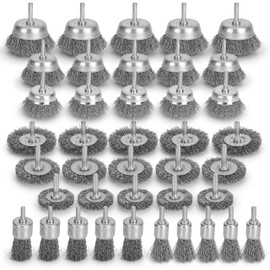 KEJJNYER 40 Pack Wire Wheel for Drill 1/4-Inch Hex Shank, Carbon Steel Wire Wheel Brush Set, Heavy Duty Wheel Brush, Cup Brush, Pen Brush Set for Rust Removal, Abrasive and Drill