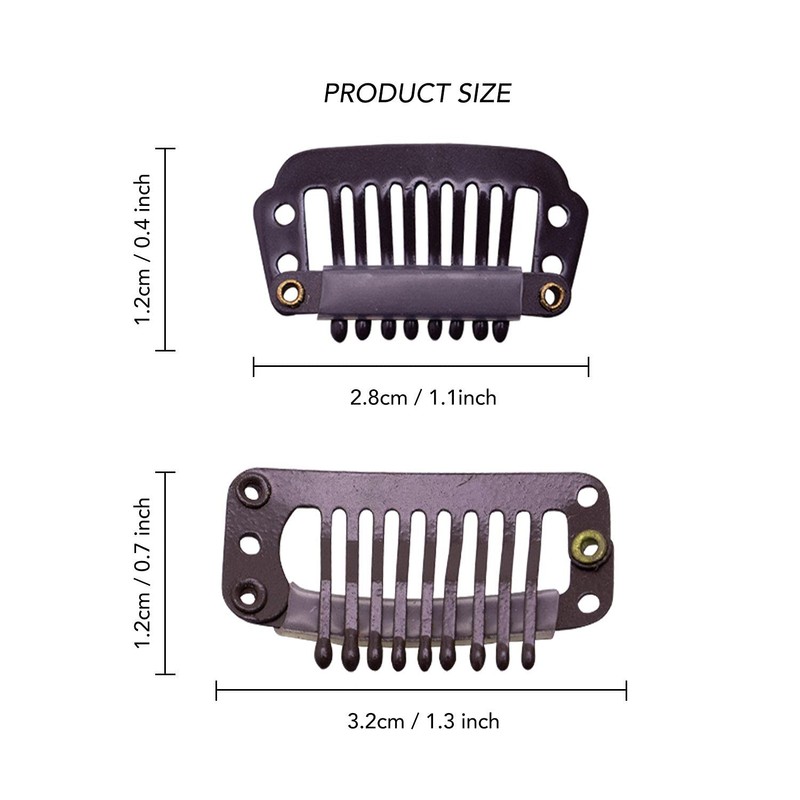 BasicSense 60 pcs Hair Extensions Strong Metal Snap Teeth Clips