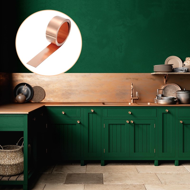 sourcing map Copper Sheet Roll 2500mm x 20mm x 0.2mm,