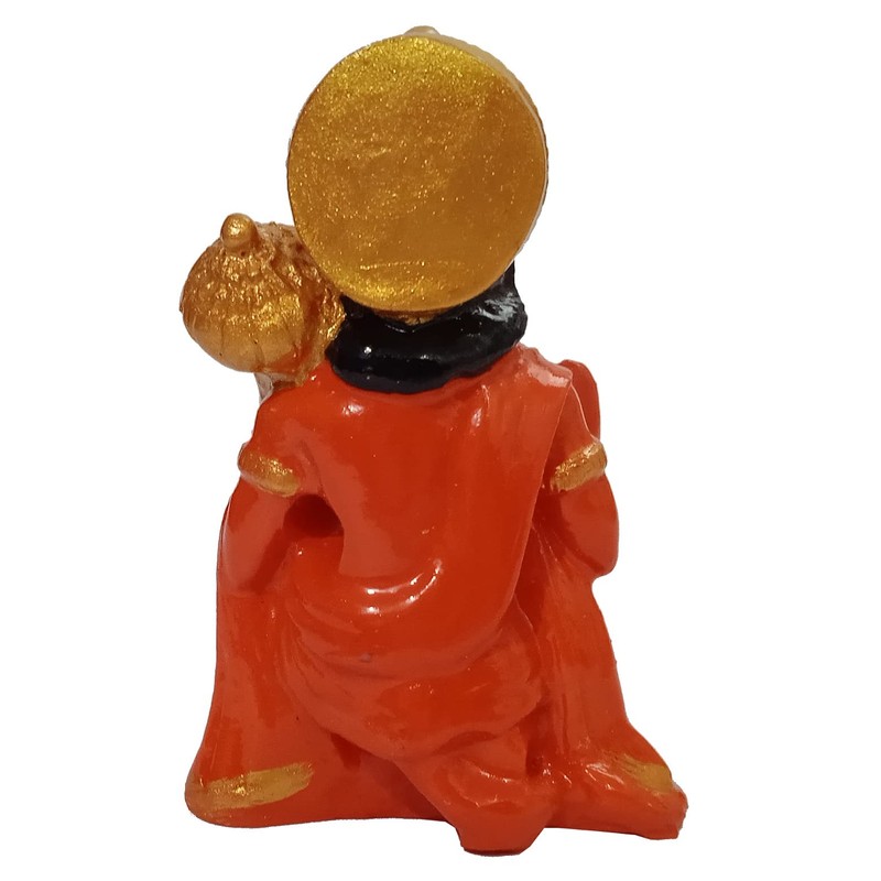Purpldip Resin Idol Bhakt Hanuman: Red Statue For Home Temple