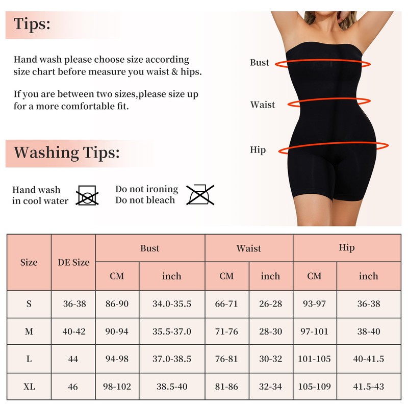 Strapless Shapewear Bodysuit, Tummy Control Shaping Bodysuits Shaper, Seamless Butt