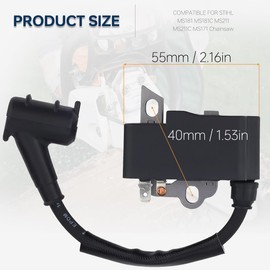 ZAMDOE 1139 400 1307 Ignition Coil Compatible for Stihl MS171 MS181 MS181C MS211 MS211C Chainsaw, Replace 1139-400-1307, with Spark Plug Fuel Fuel Finter
