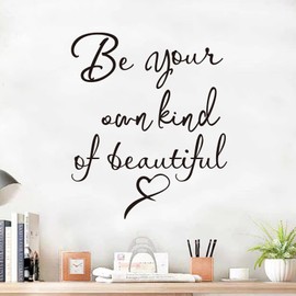 Inspirational Quotes Bathroom Wall Decals : Women Beautiful Home Positive Vinyl Art Wall Stickers - Living Room Bedroom Kitchen Family Wall Decor - Be Your Own Kind of Beatiful 20" X 24"