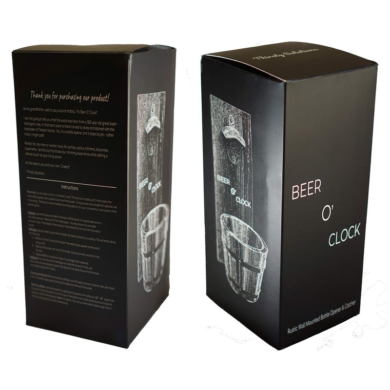 Thirsty Solutions - “Beer O’ Clock” Rustic Wall Mounted Bottle