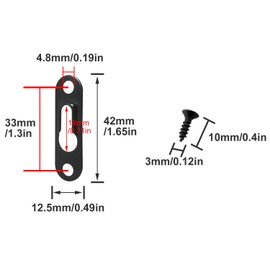 JJHXSM Keyhole Hanger 50PCS Heavy Duty Metal Single Hole Keyhole Picture Hangers Hanging Plate Picture Hanging Fastener with 80 Screws for Picture Frames Mirrors Cabinet Black